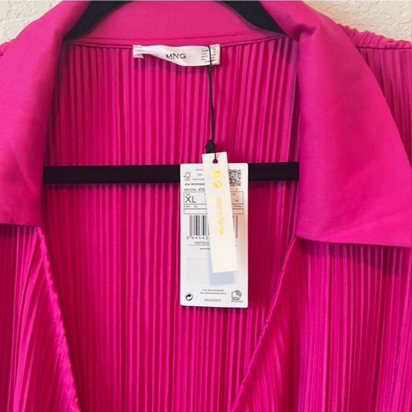 Mango Vibrant Pink Long Sleeve Dress - Picture 7 of 9